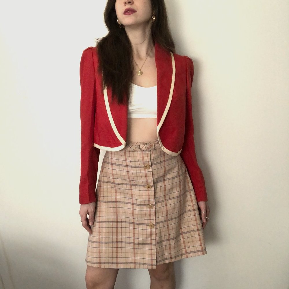 1970s Vintage Bobbie Brooks Plaid Midi Skirt